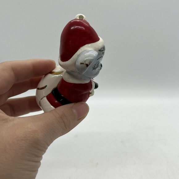 Vintage Hand Painted Ceramic Three Santa Mice Figurine Ornaments 3” Christmas - Picture 8 of 10